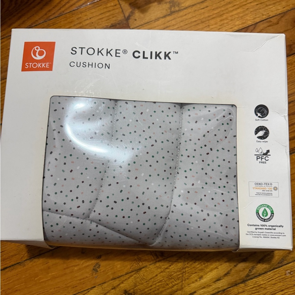 Stokke Clikk Cushion - Gray with Multicolor Dots